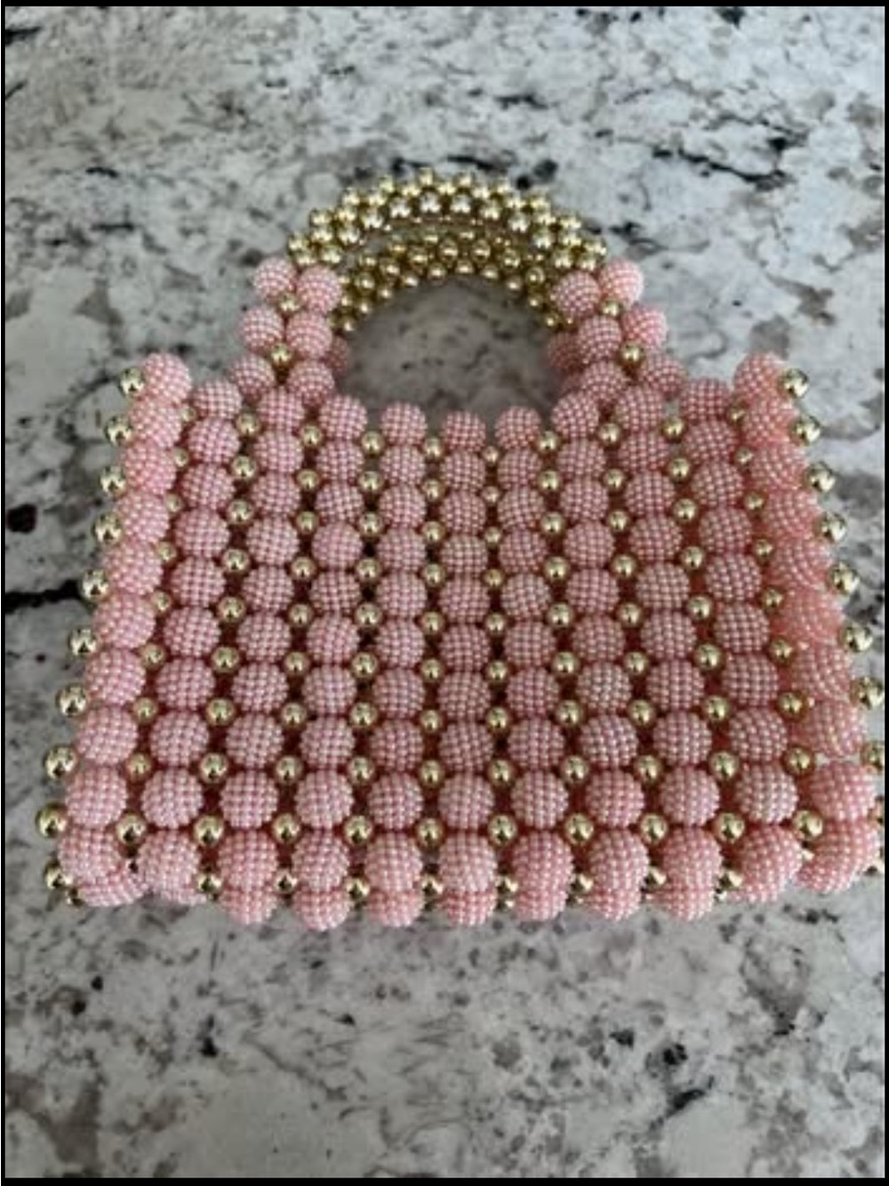 Show Me Your MuMu Bethany Beaded Bag - Light Pink & Gold